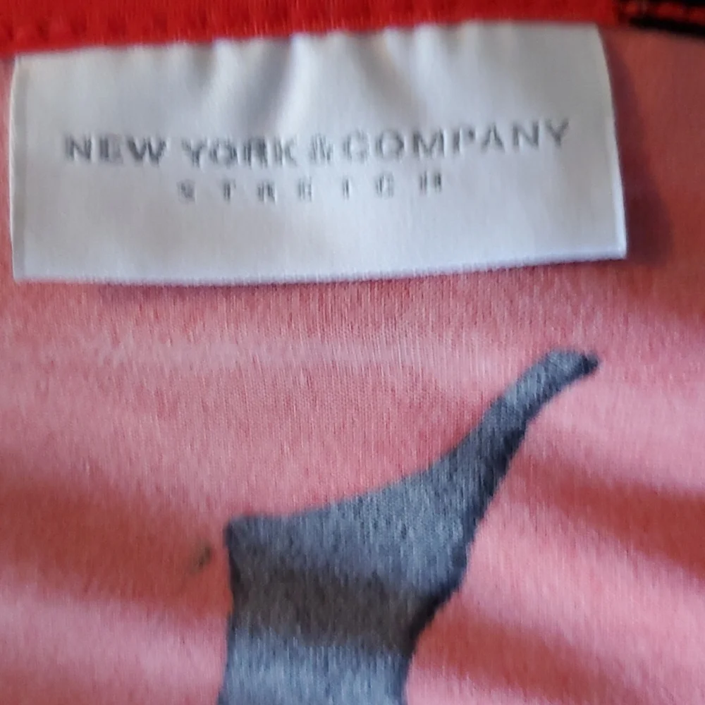 NEW YORK & COMPANY STRETCH BLOUSE SHIRT 3/4 sleeve S RED BLACK WOMEN'S - Picture 8 of 9